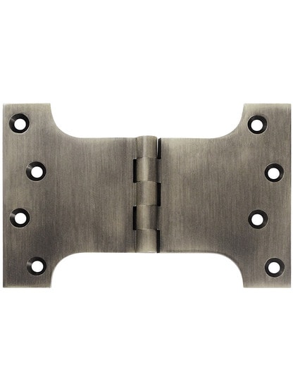 4 inch x 6 inch Premium Brass Parliament Door Hinge in Antique Pewter.